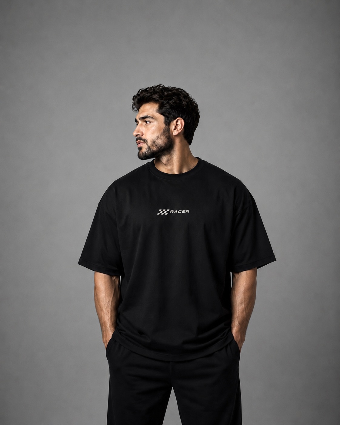void black oversized tee