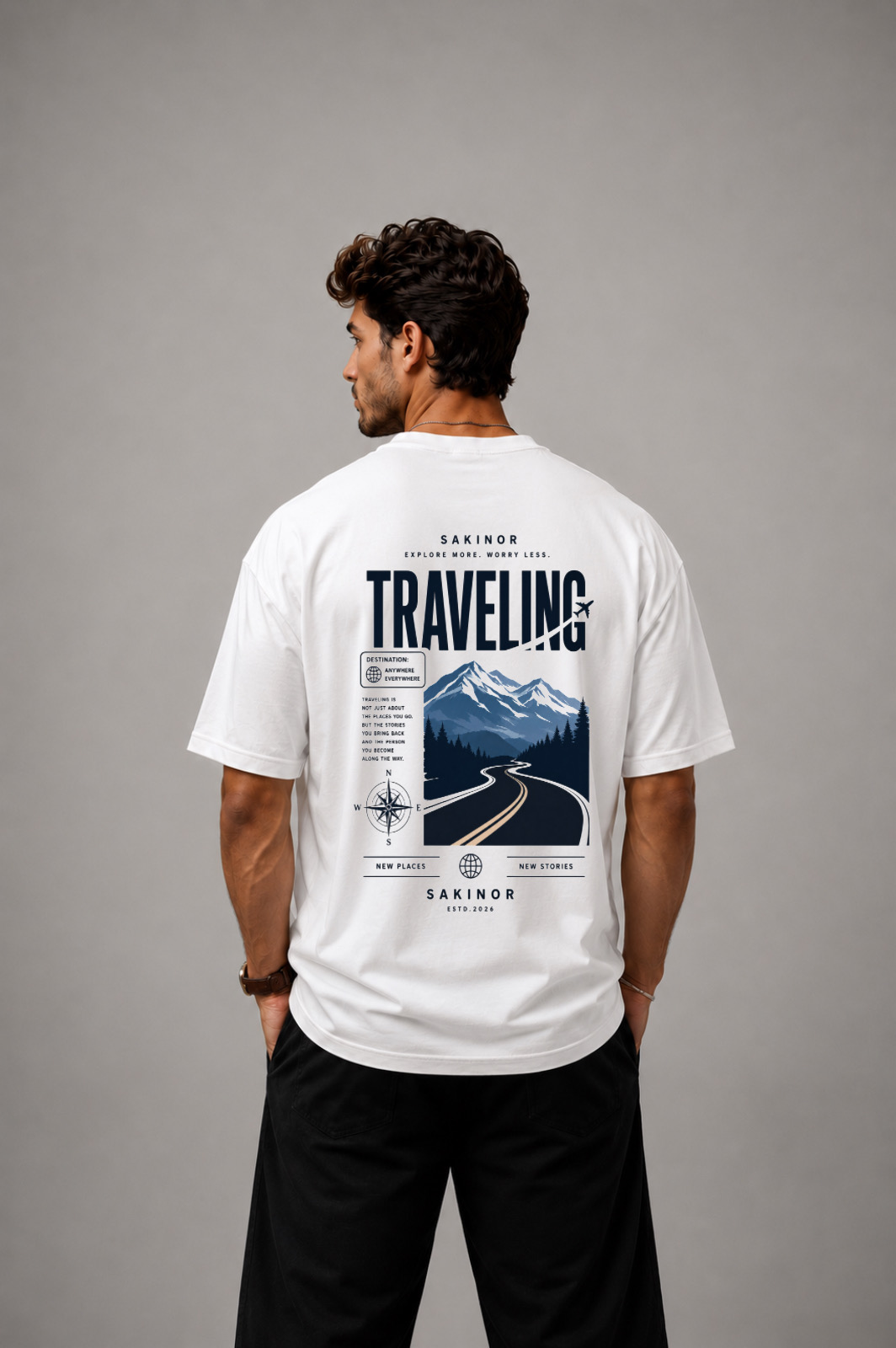 shadow white oversized tee