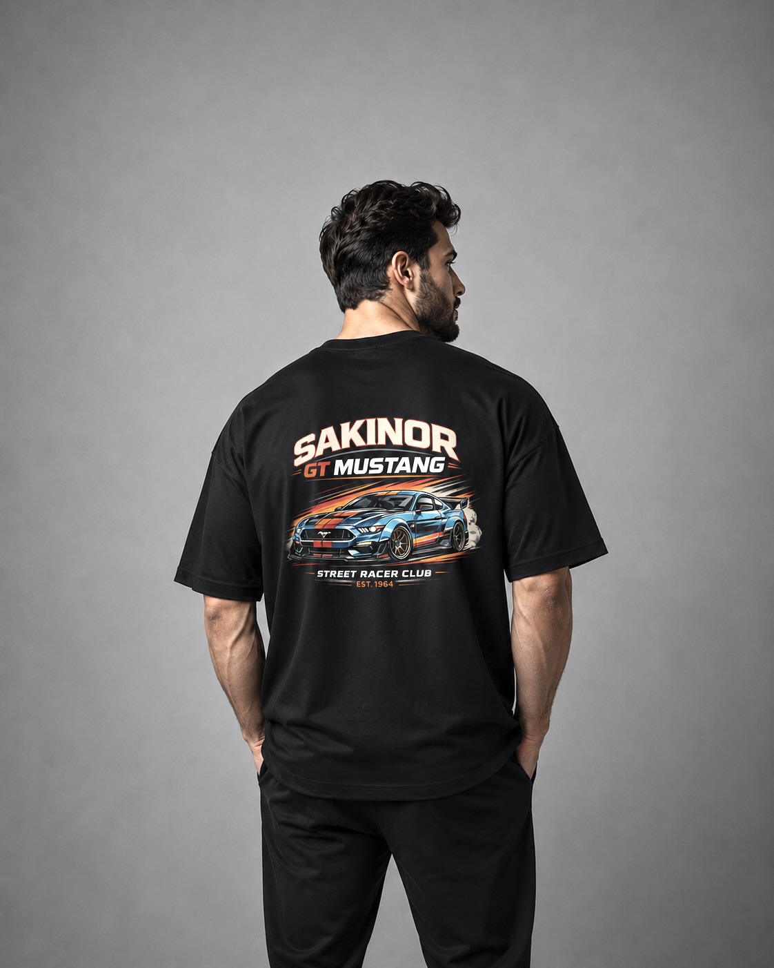 void black oversized tee