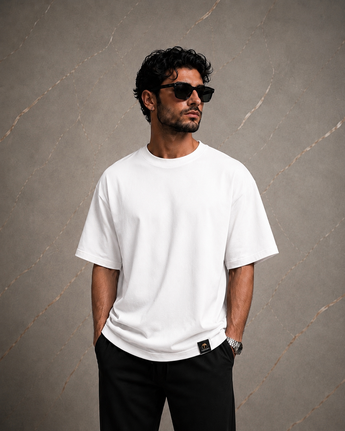 plain white oversized tee