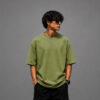 sakinor plain oversized t shirt – army green