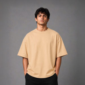 sakinor plain oversized t shirt – biege
