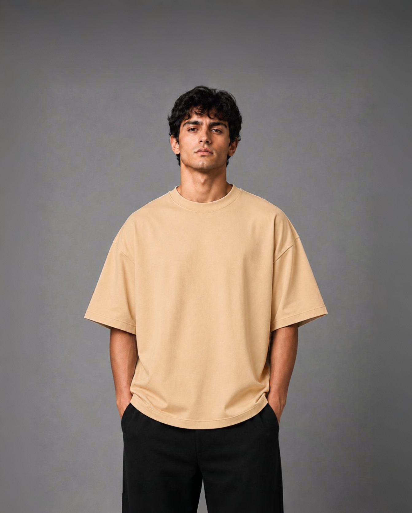 sakinor plain oversized t shirt – biege sakinor plain oversized t shirt – biege