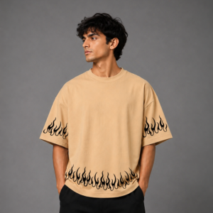 sakinor premium wild fire beige oversized t shirt